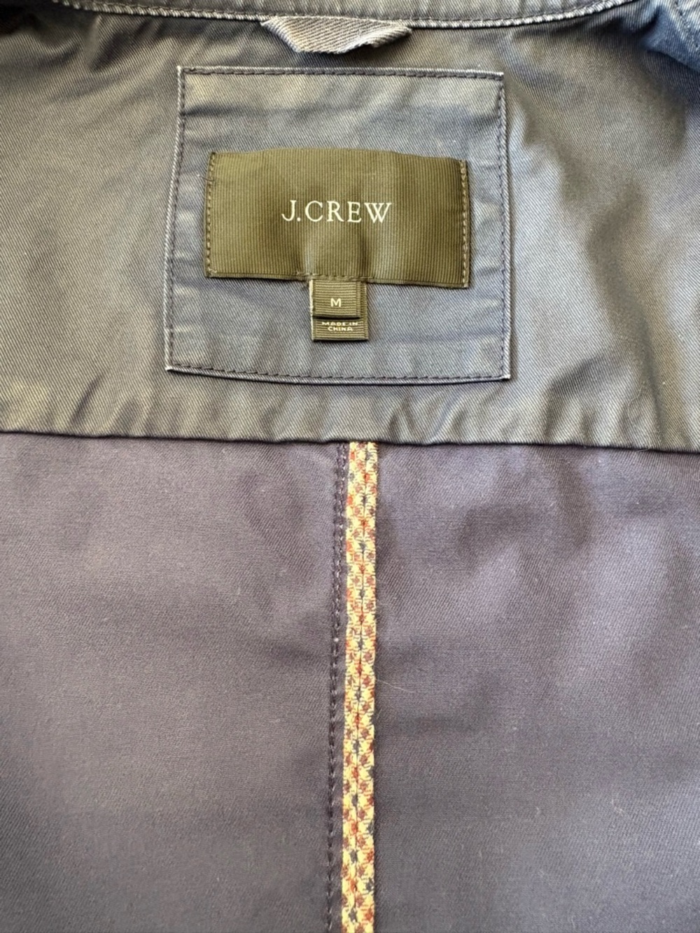 J Crew Navy Blue Utility/Field Jacket in Waxed Cotton w Distinctive Gold Snaps M - Picture 2 of 15
